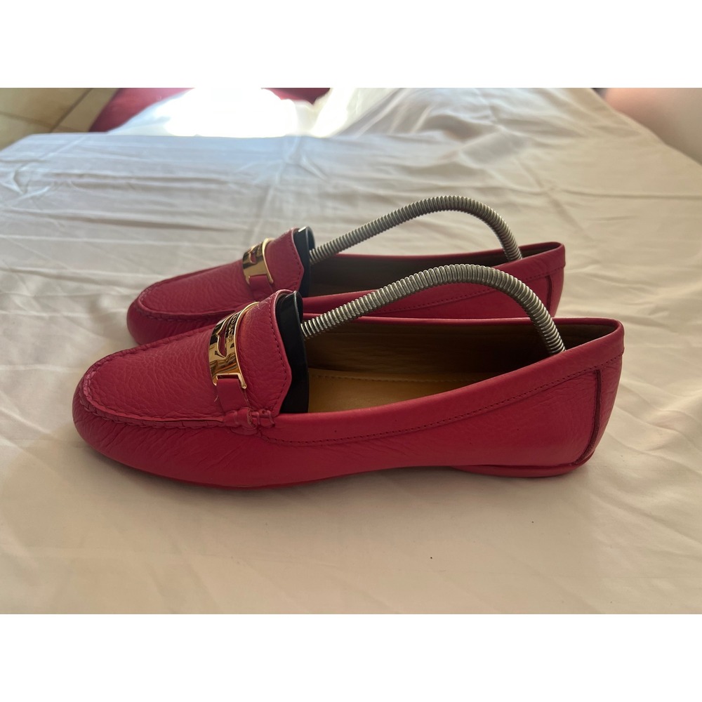 Coach Olympia Pink Pebbled Leather Loafers Gold Hardware Drivers Women's 8.5B - Picture 3 of 9